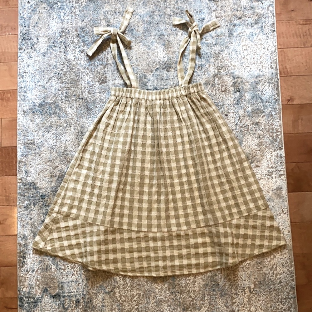 Rylee + Cru Gingham Shoulder-tie dress 6-7y